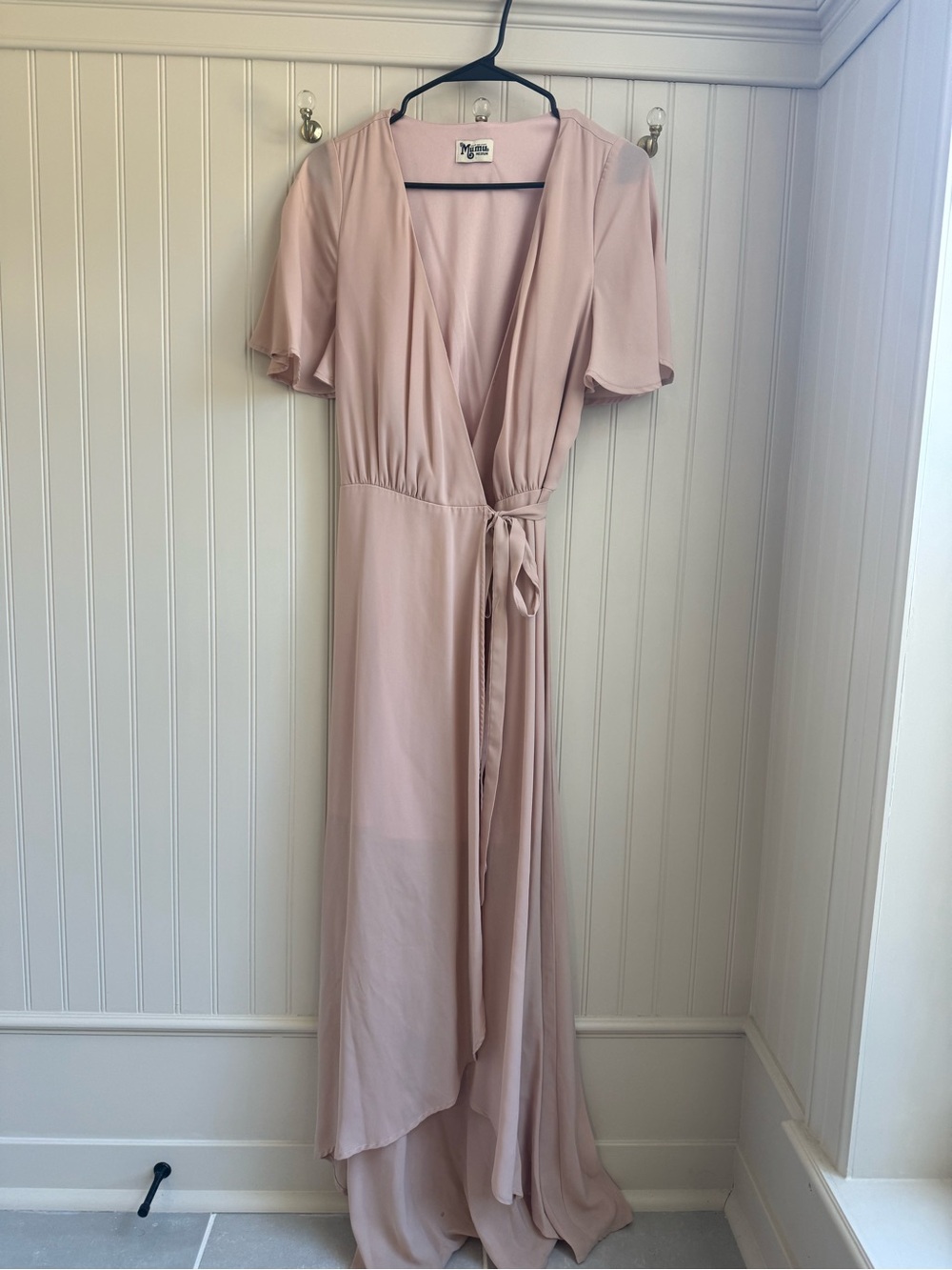 Show Me Your MuMu Dusty Blush Wrap Norllr Flutter Maxi Dress - Medium